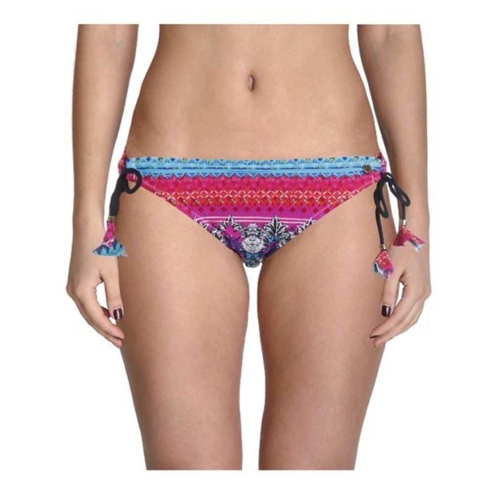 NWT RAISINS Blue Pink Sweet Pea Side Tie Tassle Swim Bikini Bottoms Size Large